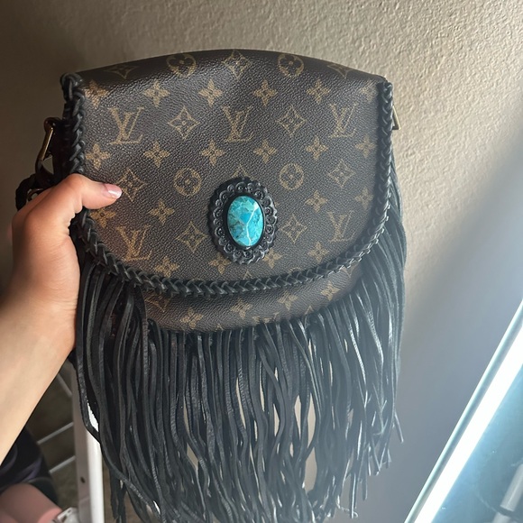 Handbags - Fringed Brown Designer Crossbody Bag